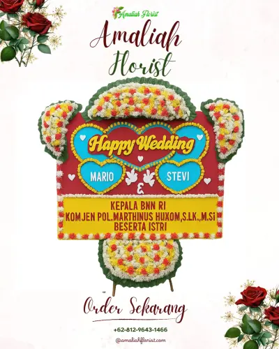 Karangan Papan Bunga Pernikahan di Mergowati